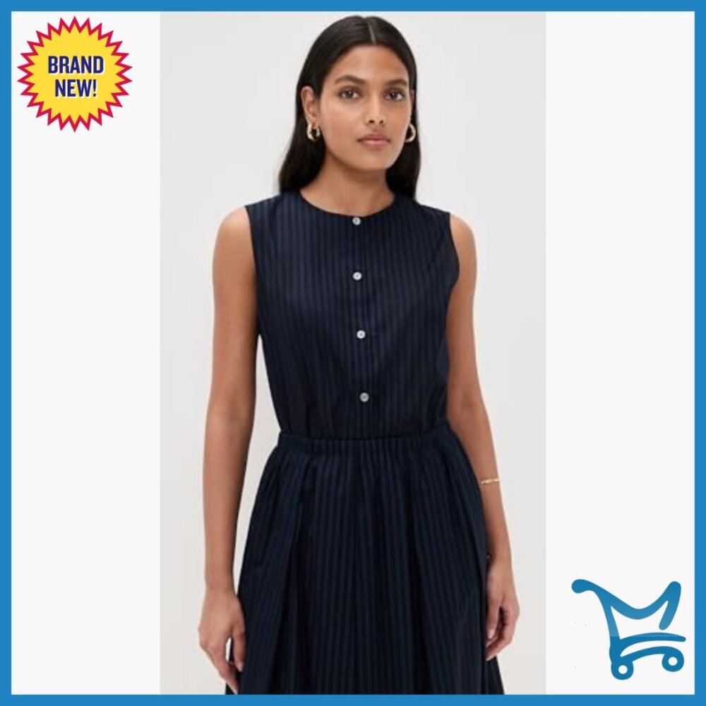 Sleeveless Button Down Shell, Lightweight Cotton,… - image 2